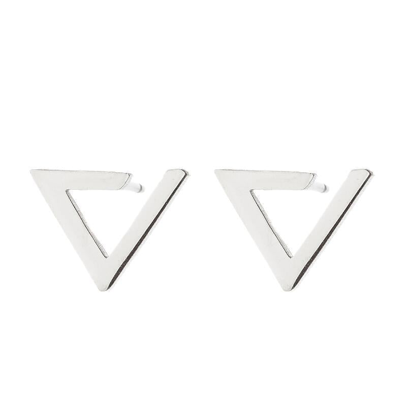 Women's Simple Style Geometric Stainless Steel No Inlaid Ear Studs Stainless Steel Earrings