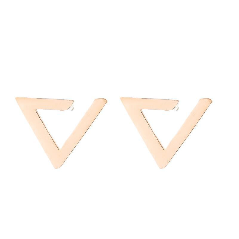 Women's Simple Style Geometric Stainless Steel No Inlaid Ear Studs Stainless Steel Earrings