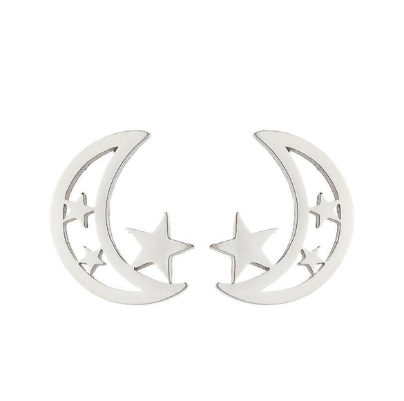 Women's Simple Style Geometric Stainless Steel No Inlaid Ear Studs Stainless Steel Earrings