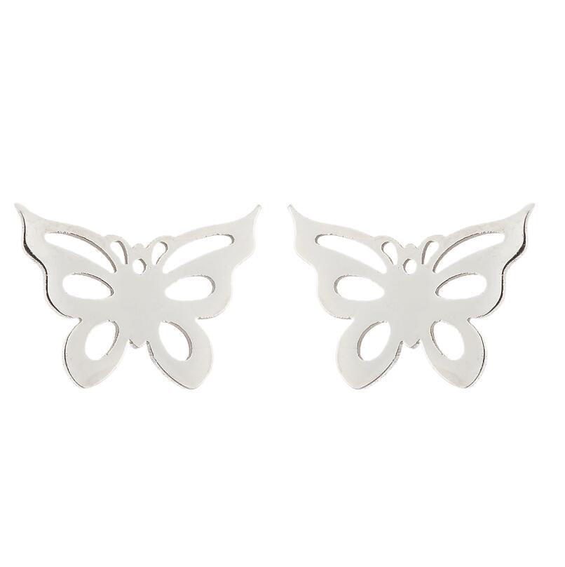 Women's Simple Style Butterfly Stainless Steel No Inlaid Ear Studs Plating Stainless Steel Earrings