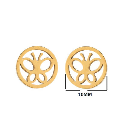 1 Pair Simple Style Solid Color Stainless Steel Plating Gold Plated Ear Studs