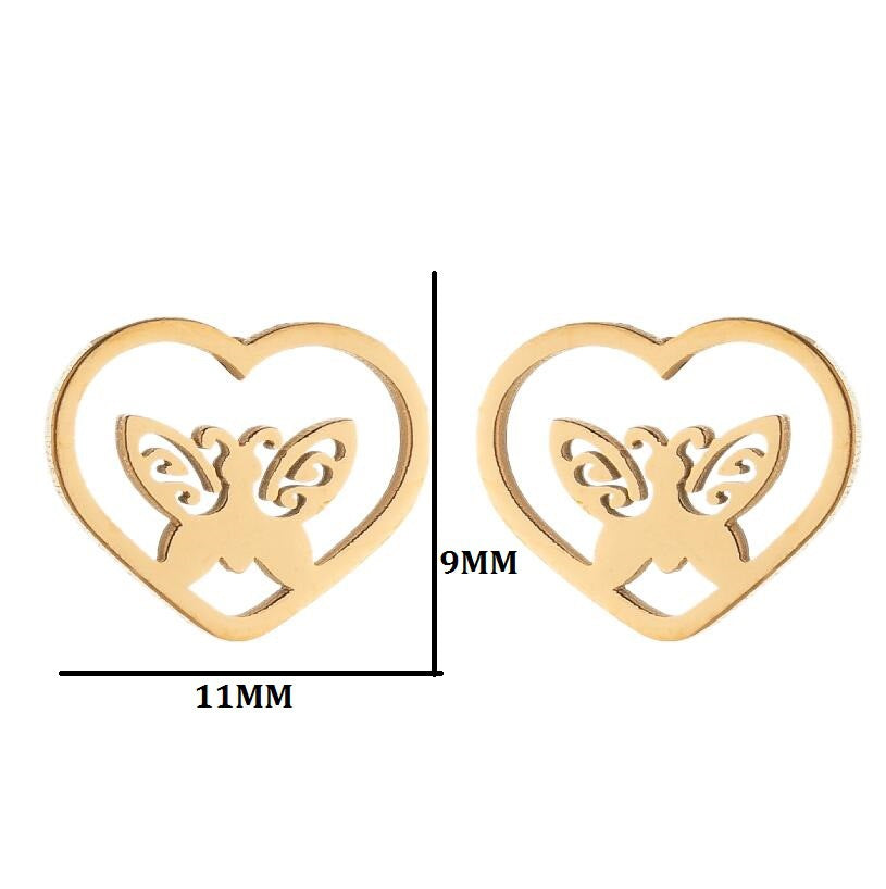 Women's Simple Style Butterfly Stainless Steel No Inlaid Ear Studs Plating Stainless Steel Earrings