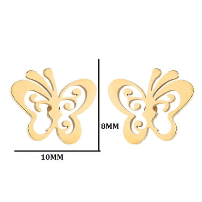 Women's Simple Style Butterfly Stainless Steel No Inlaid Ear Studs Plating Stainless Steel Earrings