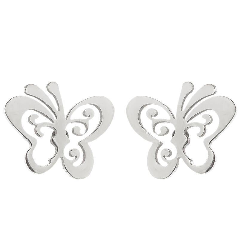 Women's Simple Style Butterfly Stainless Steel No Inlaid Ear Studs Plating Stainless Steel Earrings