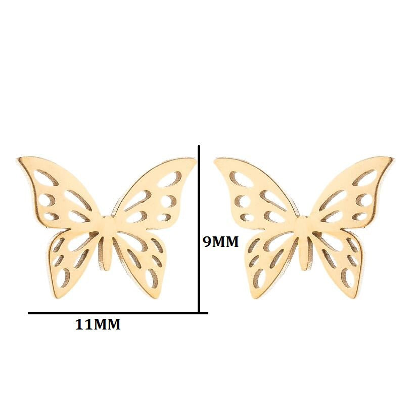 Women's Simple Style Butterfly Stainless Steel No Inlaid Ear Studs Plating Stainless Steel Earrings