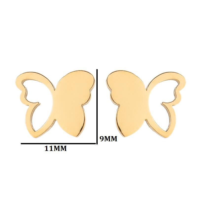 Women's Simple Style Butterfly Stainless Steel No Inlaid Ear Studs Plating Stainless Steel Earrings