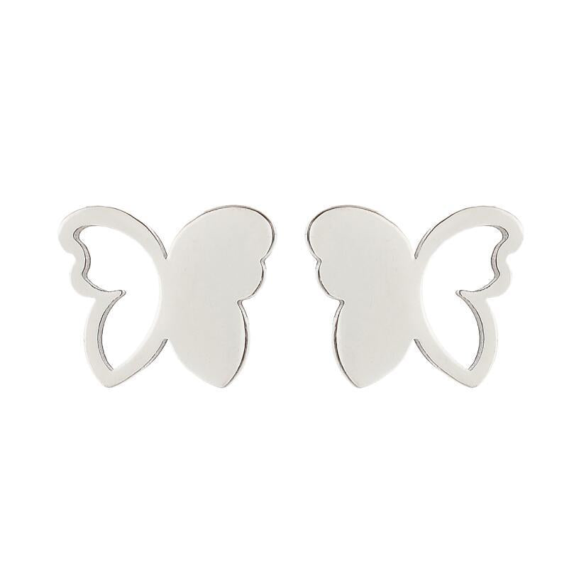 Women's Simple Style Butterfly Stainless Steel No Inlaid Ear Studs Plating Stainless Steel Earrings