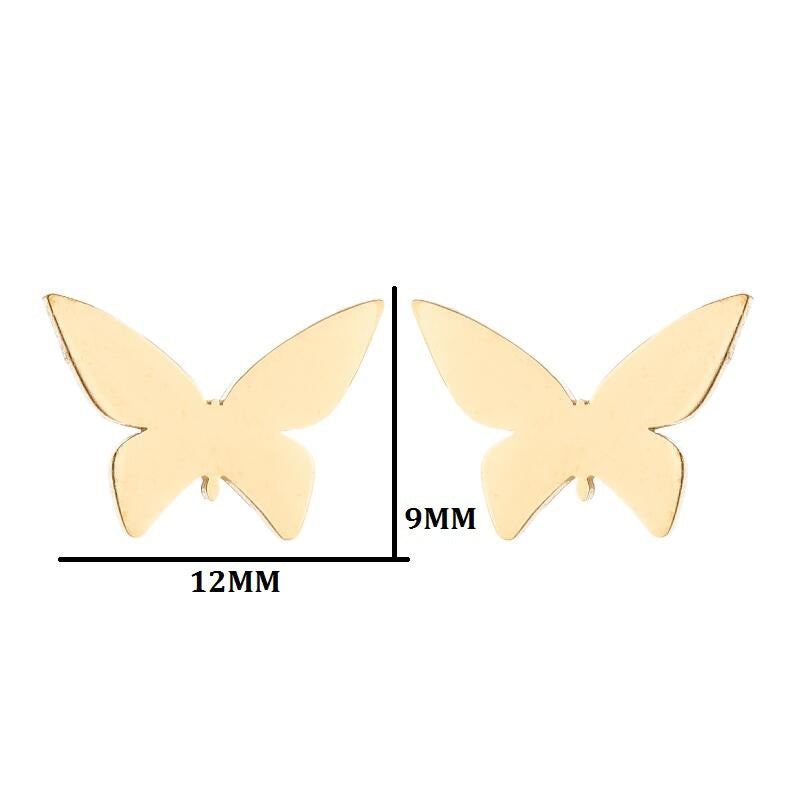 Women's Simple Style Butterfly Stainless Steel No Inlaid Ear Studs Plating Stainless Steel Earrings