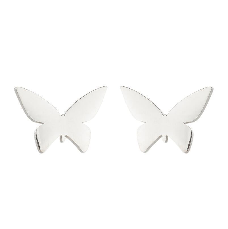 Women's Simple Style Butterfly Stainless Steel No Inlaid Ear Studs Plating Stainless Steel Earrings