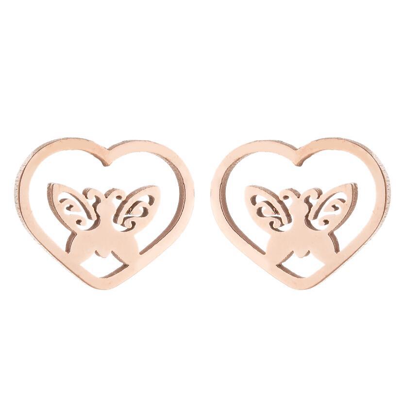 Women's Simple Style Butterfly Stainless Steel No Inlaid Ear Studs Plating Stainless Steel Earrings