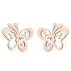 Women's Simple Style Butterfly Stainless Steel No Inlaid Ear Studs Plating Stainless Steel Earrings