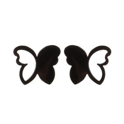 Women's Simple Style Butterfly Stainless Steel No Inlaid Ear Studs Plating Stainless Steel Earrings