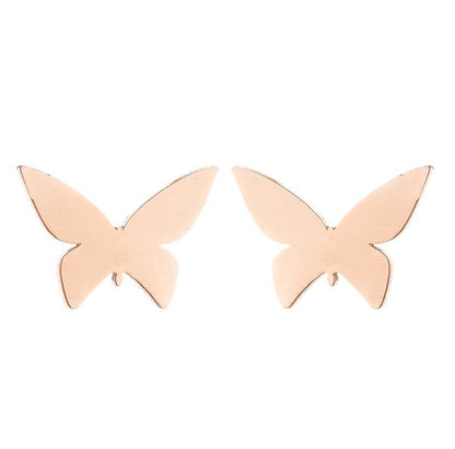 Women's Simple Style Butterfly Stainless Steel No Inlaid Ear Studs Plating Stainless Steel Earrings