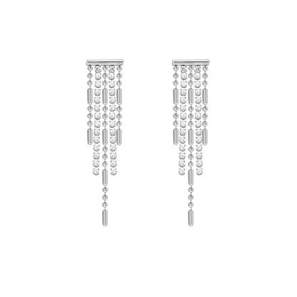 Women's Fashion Tassel Titanium Steel Earrings Ear Studs No Inlaid Stainless Steel Earrings