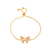 Elegant Butterfly Copper Butterfly Artificial Crystal Bracelets