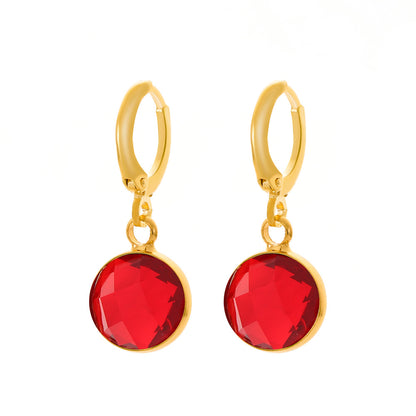 Women's Fashion Round Alloy Crystal Earrings Inlay Drop Earrings