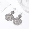 Vintage Metal Openwork Flower Earrings Nhdp145199