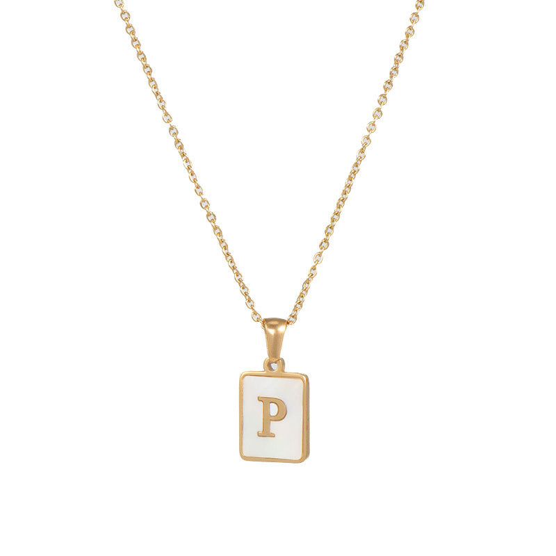 Unisex Fashion Letter Stainless Steel Other Necklace Letters Plating Metal Artificial Pearls Stainless Steel Necklaces