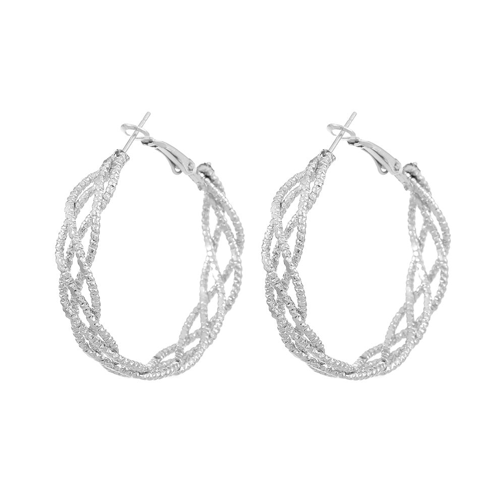 Fashion Geometric Alloy No Inlaid Hoop Earrings