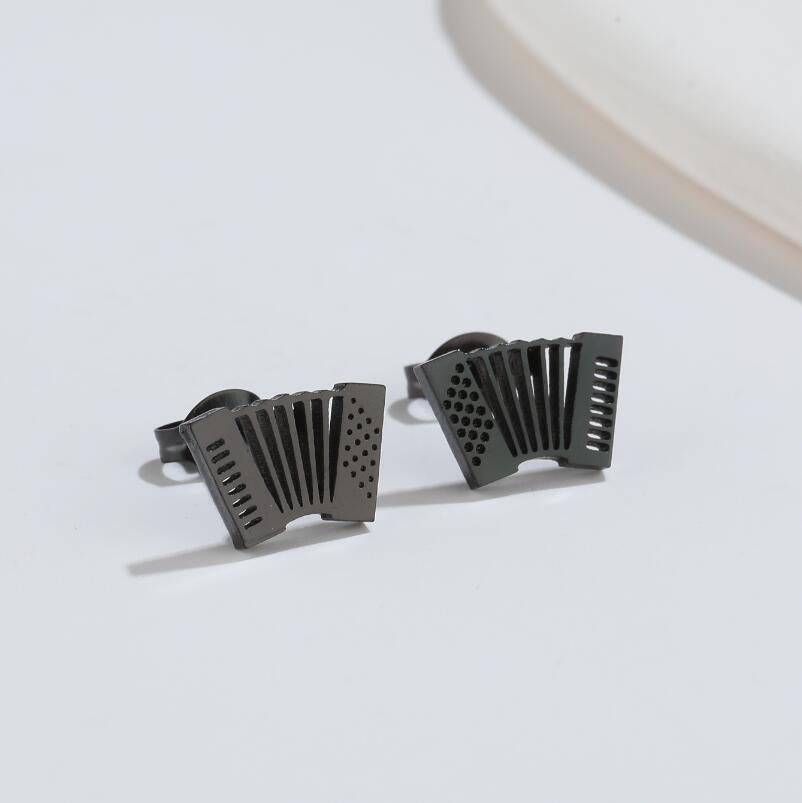 Simple Style Accordion Titanium Steel Ear Studs Plating No Inlaid Stainless Steel Earrings