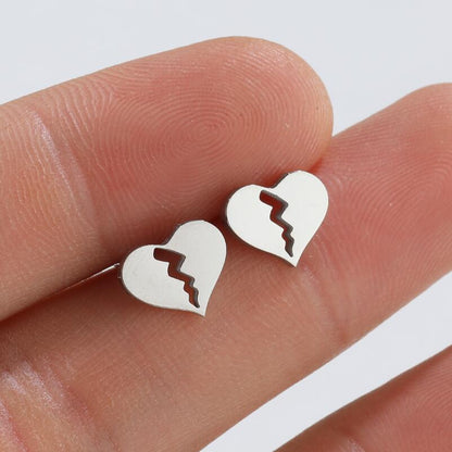 Fashion Geometric Titanium Steel Ear Studs Plating No Inlaid Stainless Steel Earrings