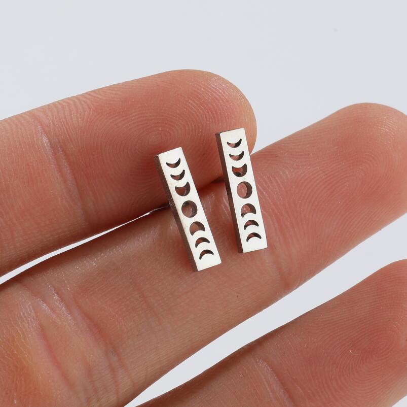 Fashion Geometric Titanium Steel Ear Studs Plating No Inlaid Stainless Steel Earrings