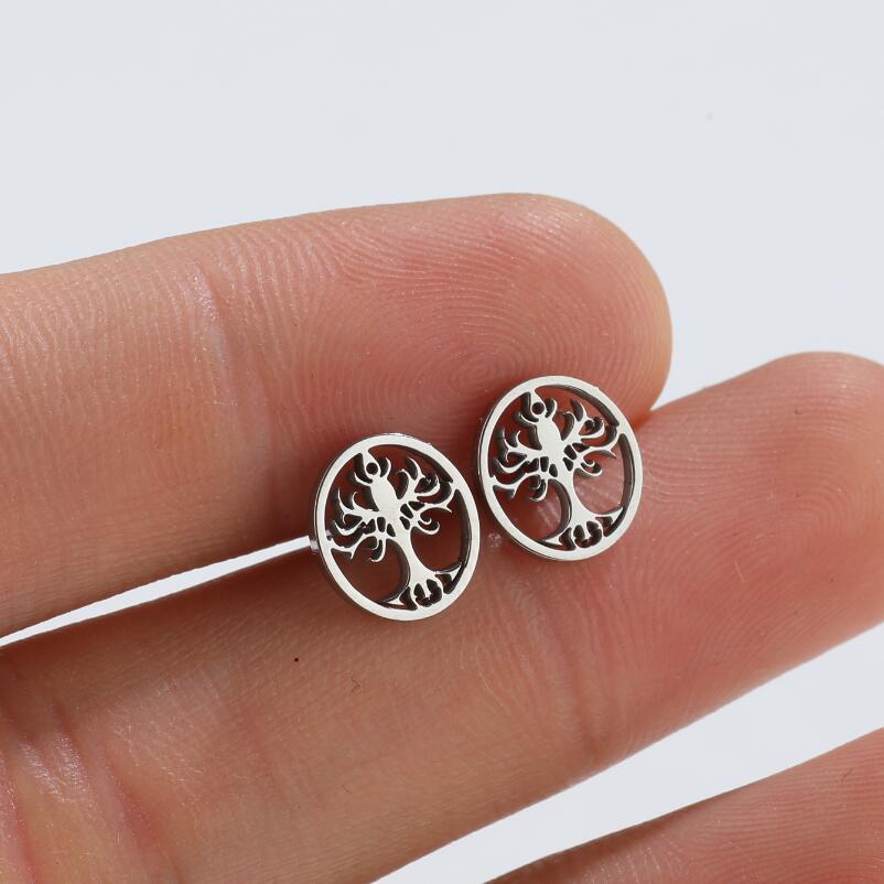 Fashion Geometric Titanium Steel Ear Studs Plating No Inlaid Stainless Steel Earrings