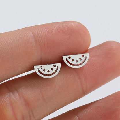 Fashion Geometric Titanium Steel Ear Studs Plating No Inlaid Stainless Steel Earrings