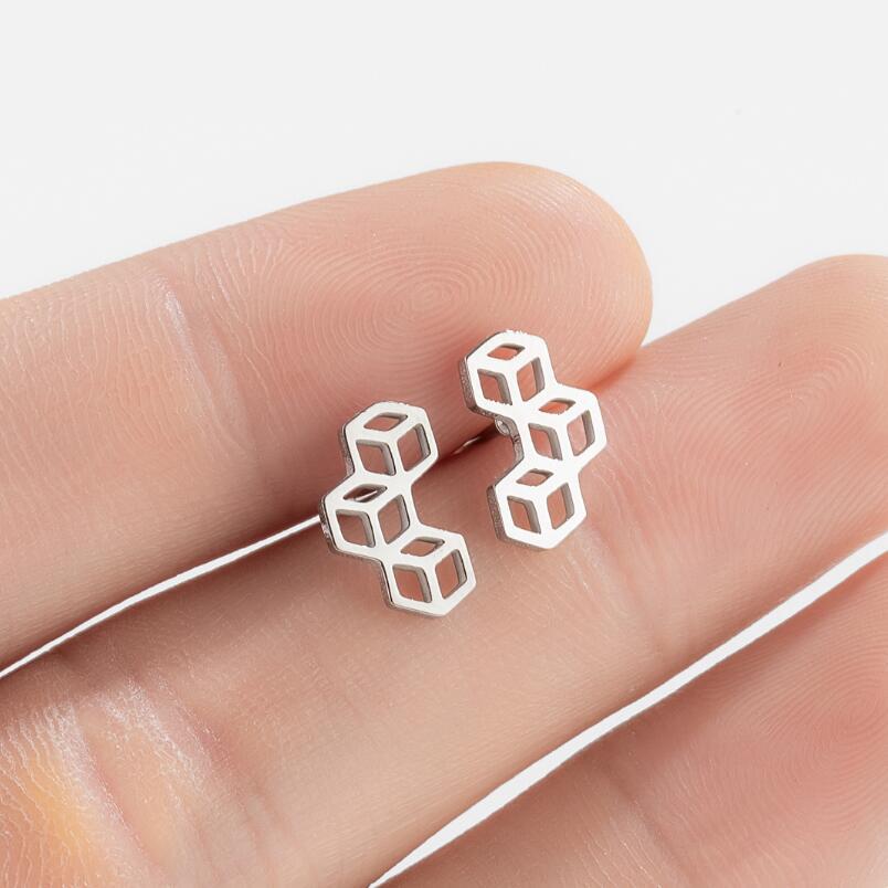 Fashion Geometric Titanium Steel Ear Studs Plating No Inlaid Stainless Steel Earrings