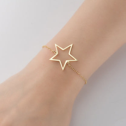 1 Piece Fashion Leaf Star Stainless Steel Plating Bracelets