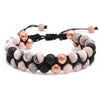 Retro Lock Natural Stone Beaded Bracelets