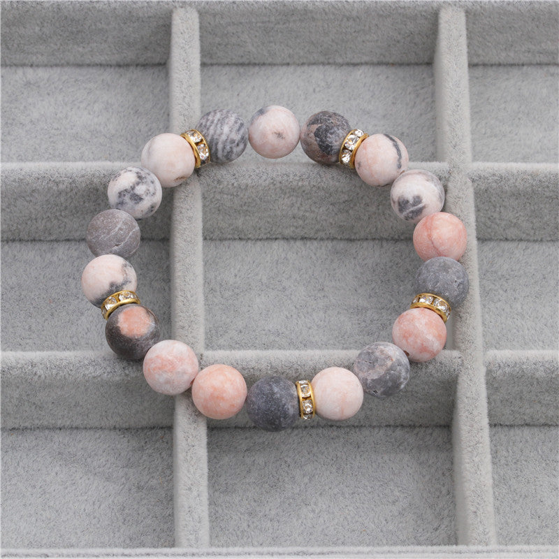 Retro Lock Natural Stone Beaded Bracelets