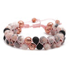 Retro Lock Natural Stone Beaded Bracelets