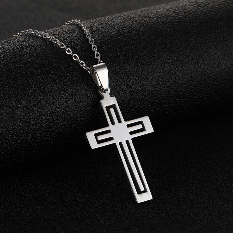 Fashion Cross Stainless Steel Plating Necklace