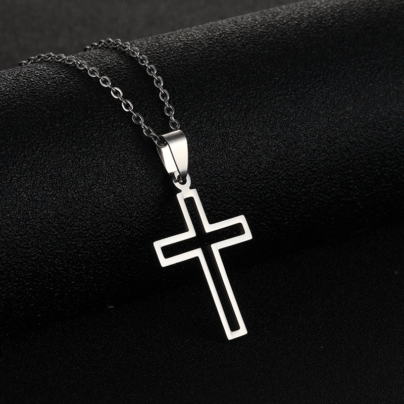 Fashion Cross Stainless Steel Plating Necklace