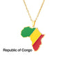 Fashion National Flag Stainless Steel Necklace Dripping Oil Stainless Steel Necklaces