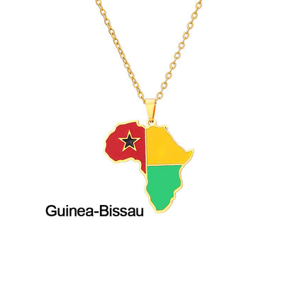 Fashion National Flag Stainless Steel Necklace Dripping Oil Stainless Steel Necklaces