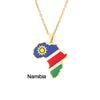 Fashion National Flag Stainless Steel Necklace Dripping Oil Stainless Steel Necklaces