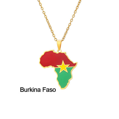 Fashion National Flag Stainless Steel Necklace Dripping Oil Stainless Steel Necklaces