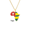 Fashion National Flag Stainless Steel Necklace Dripping Oil Stainless Steel Necklaces