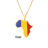 Fashion National Flag Stainless Steel Necklace Dripping Oil Stainless Steel Necklaces