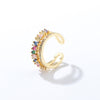 Fashion Geometric Copper Rings Plating Inlay Zircon Copper Rings