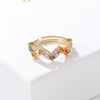 Fashion Geometric Copper Rings Plating Inlay Zircon Copper Rings