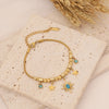 Wholesale Fashion Geometric Stainless Steel Inlay Turquoise Necklace