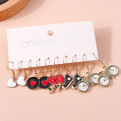 Cute Fruit Flower Alloy Plating Earrings