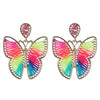 Bohemian Butterfly Cloth Metal Splicing Earrings