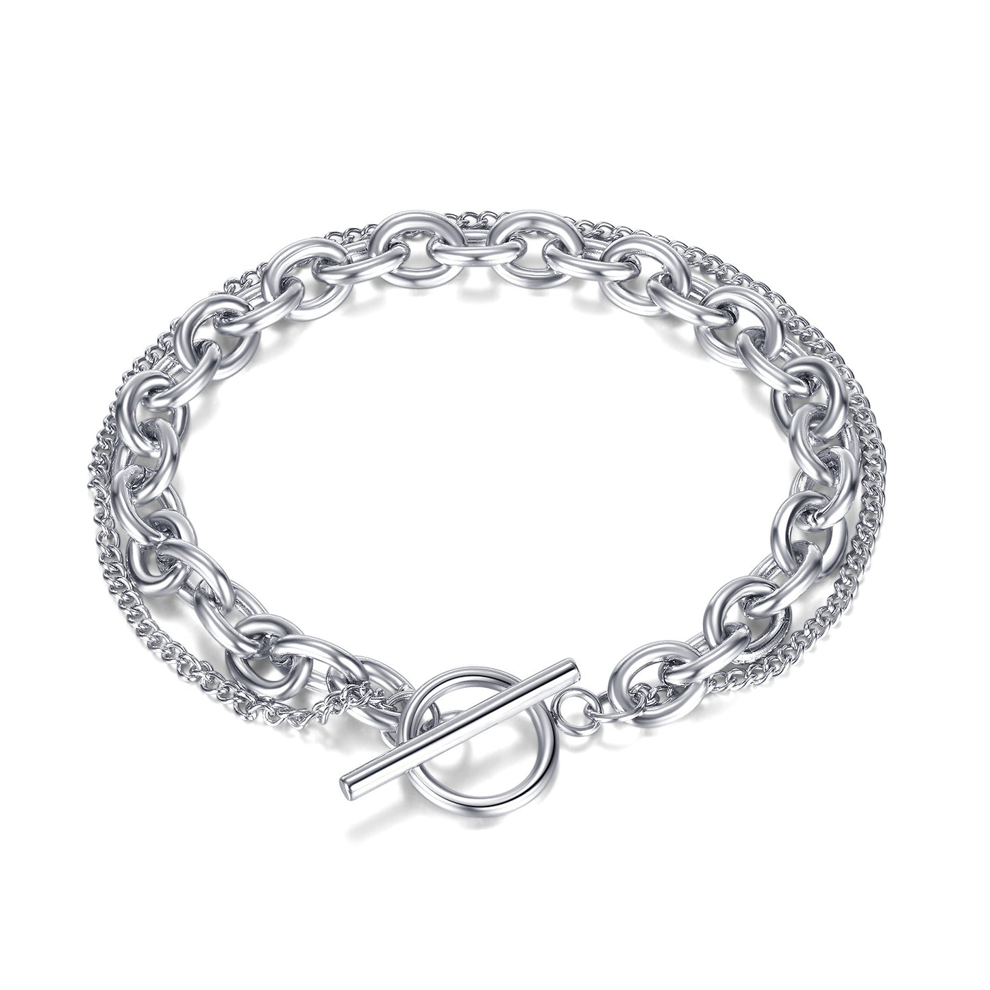 Fashion Round Stainless Steel Chain No Inlaid Bracelets