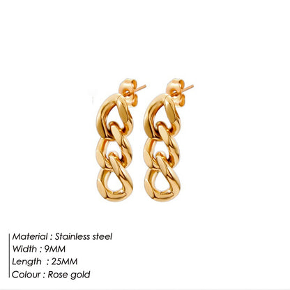 Fashion Geometric Stainless Steel Earrings Patchwork Stainless Steel Earrings