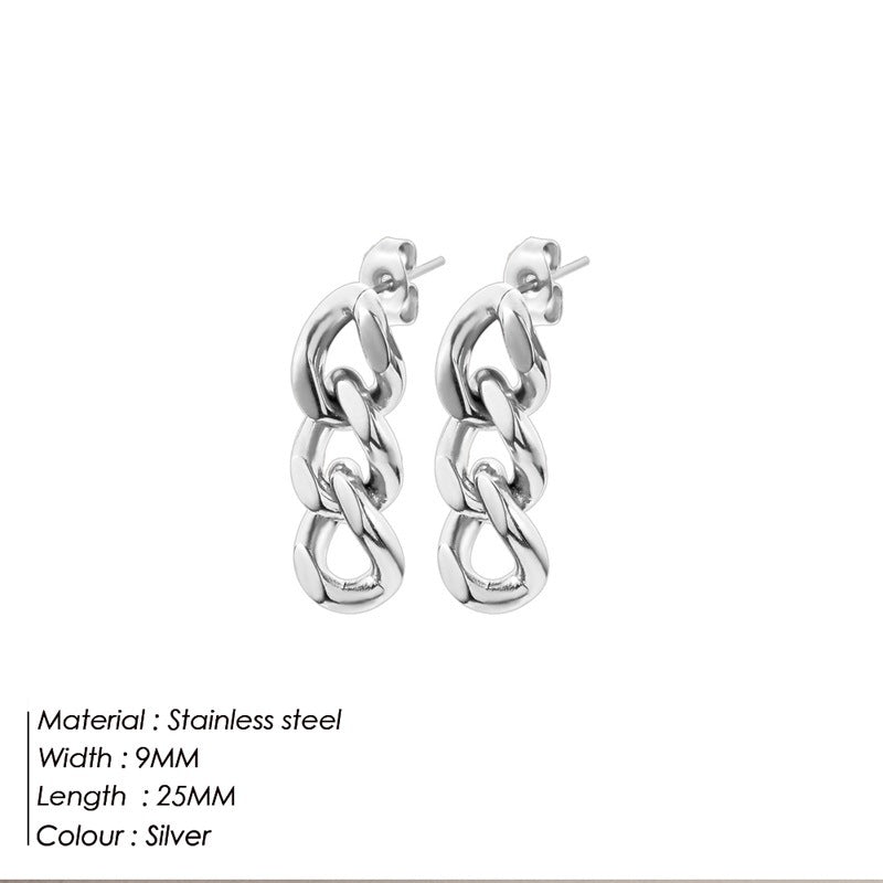 Fashion Geometric Stainless Steel Earrings Patchwork Stainless Steel Earrings