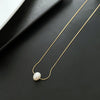 Elegant Geometric Titanium Steel Inlay Pearls Necklaces